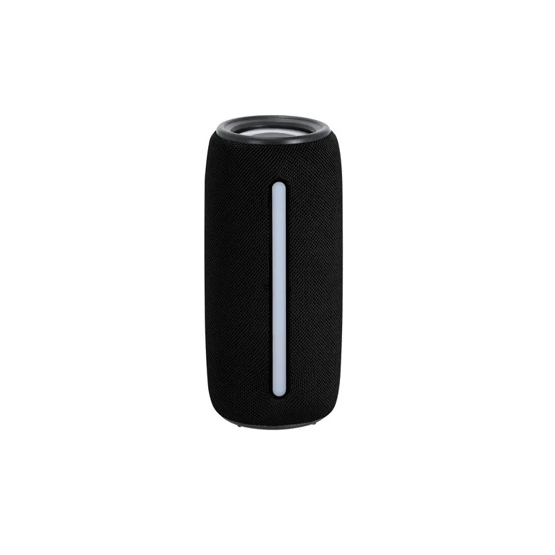 Haut-parleur personnalisé pas cher Hochok Matières : PET recyclé Couleurs : noir marquage couleur éclatante