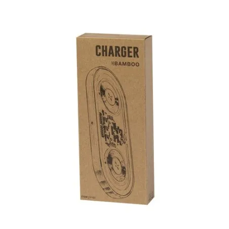 Chargeur Double Sans Fil Personnalisé 15W Layerit Matières : PET recyclé Couleurs : rouge impression haute définition