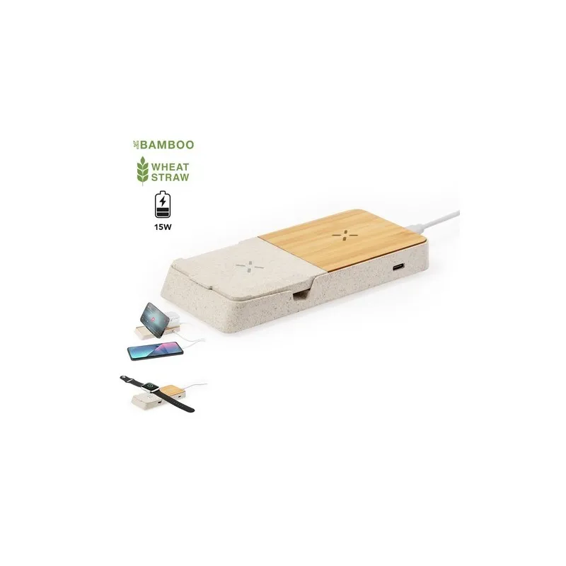 Chargeur Écologique et Pratique Sans Fil Personnalisé Barichen Matières : PU Couleurs : rouge personnalisable avec votre logo