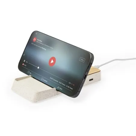 Chargeur Écologique et Pratique Sans Fil Personnalisé Barichen Matières : PU Couleurs : rouge marquage laser ultra précis