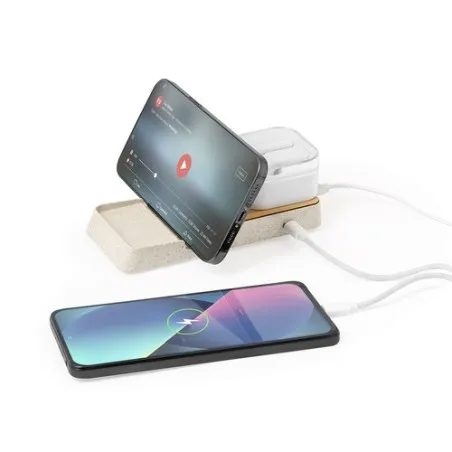 Chargeur Écologique et Pratique Sans Fil Personnalisé Barichen Matières : PU Couleurs : rouge objet promotionnel éco-responsable