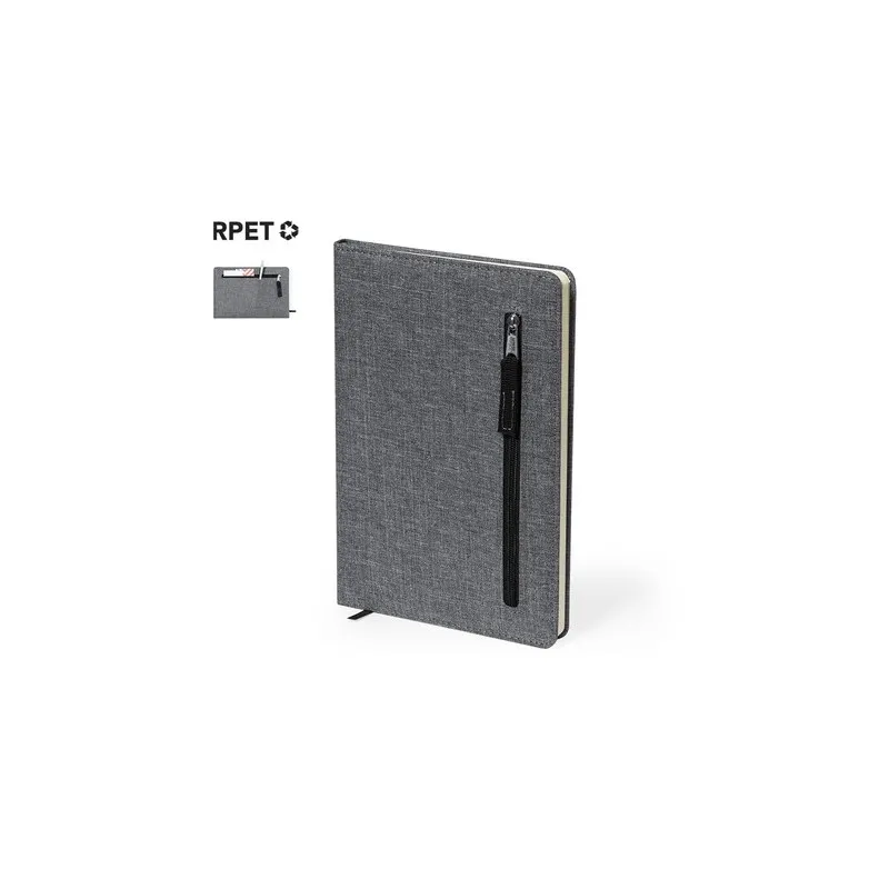 Bloc-notes personnalisé écologique en RPET - Cesful Couleurs : noir Matières : polypropylène (PP) recyclé personnalisable avec v