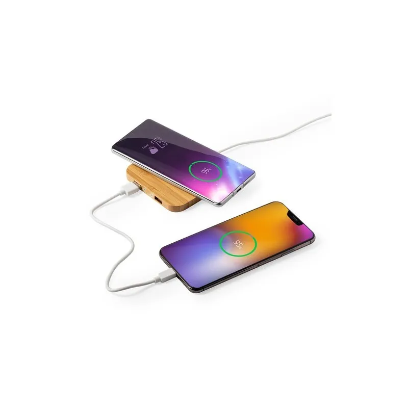 Chargeur Éco-Responsable Pratique Personnalisé Pas Cher Dumiax Matières : bambou Couleurs : bleu goodies publicitaire événementi