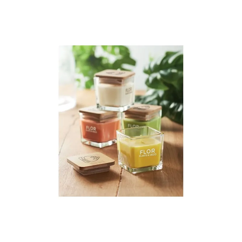 Bougie parfumée carrée 50gr personnalisée idéale pour décorer PILA Matières : coton Taille textile : S Couleurs : gris chiné mar