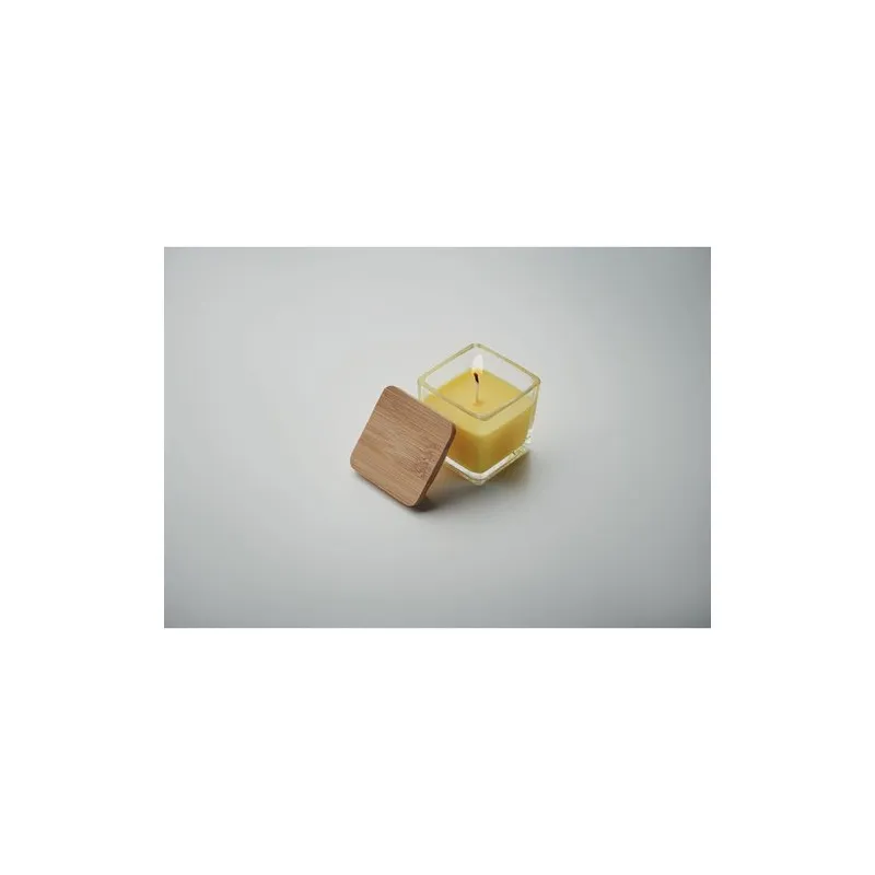 Bougie parfumée carrée 50gr personnalisée idéale pour décorer PILA Matières : coton Taille textile : S Couleurs : gris chiné per