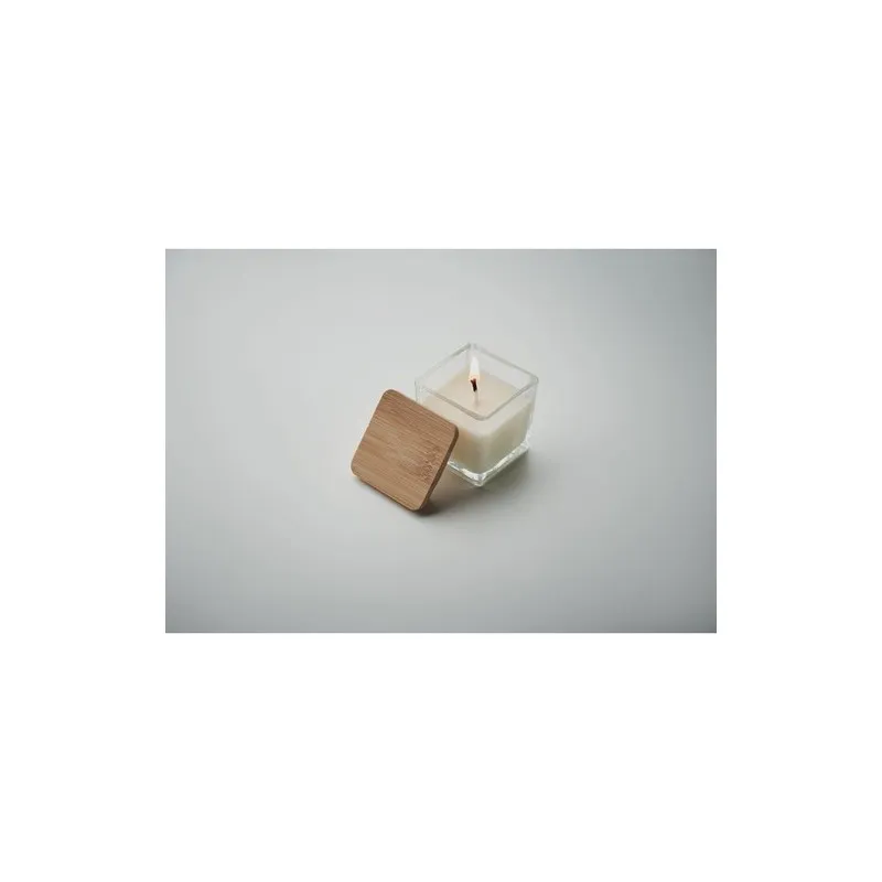 Bougie parfumée carrée 50gr personnalisée idéale pour décorer PILA Matières : coton Taille textile : XL Couleurs : gris chiné ca