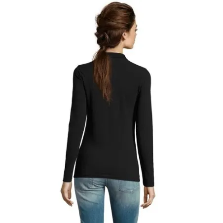 Polo Femme Personnalisé 180 - SOL'S Perfect LSL Matières : coton Taille textile : L Couleurs : gris chiné goodies publicitaire d