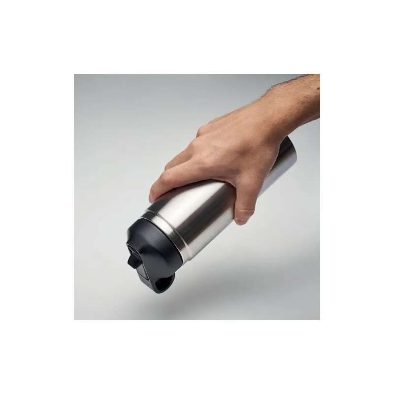 Bouteille à double paroi Écologique et Personnalisée 500 ml IVALO Couleurs : argenté mat Matières : acier inoxydable recyclé mar