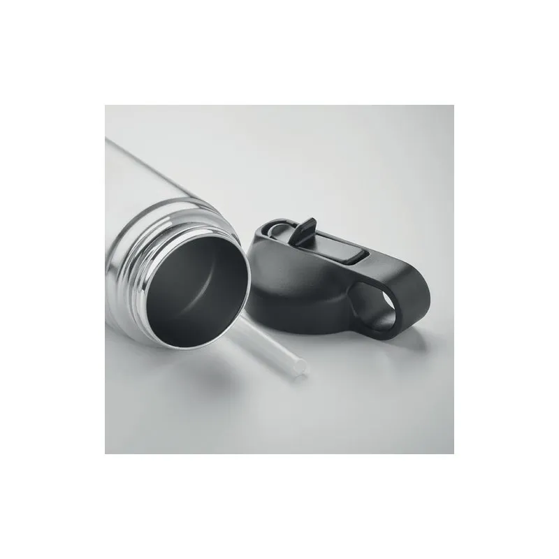 Bouteille à double paroi Écologique et Personnalisée 500 ml IVALO Couleurs : argenté mat Matières : acier inoxydable recyclé cad