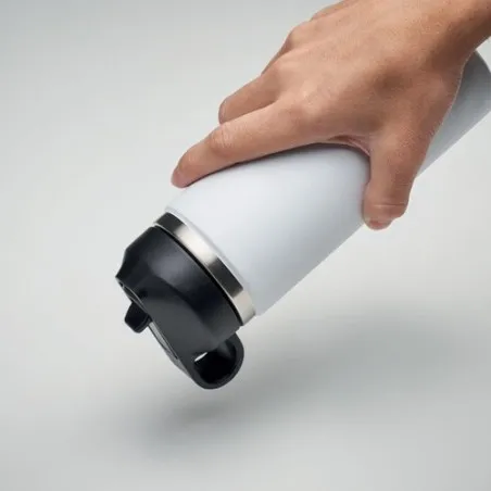 Bouteille à double paroi Écologique et Personnalisée 500 ml IVALO Couleurs : noir Matières : acier inoxydable recyclé cadeau cli