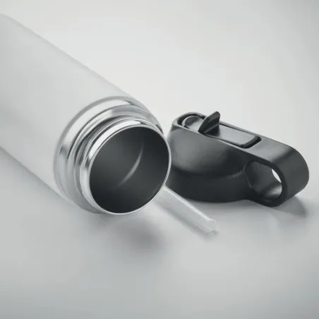 Bouteille à double paroi Écologique et Personnalisée 500 ml IVALO Couleurs : noir Matières : acier inoxydable recyclé goodies pe