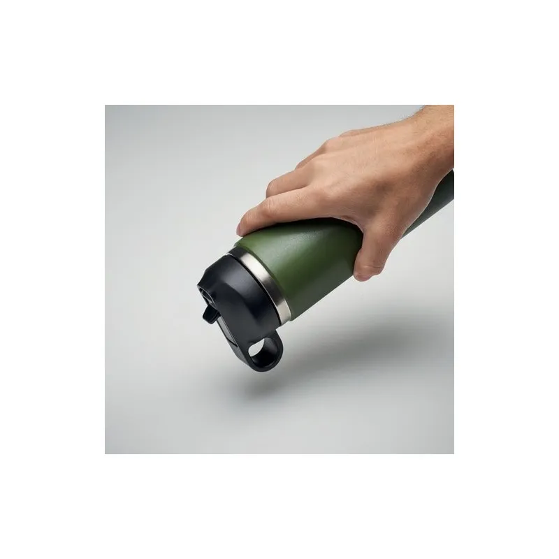 Bouteille à double paroi Écologique et Personnalisée 500 ml IVALO Couleurs : blanc Matières : acier inoxydable recyclé impressio