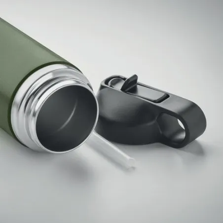 Bouteille à double paroi Écologique et Personnalisée 500 ml IVALO Couleurs : blanc Matières : acier inoxydable recyclé objet pro