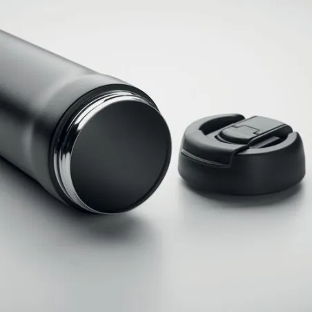 Gobelet Double Paroi Écologique 700 ml Personnalisé AIRA Matières : PET recyclé Couleurs : bleu clair transparent impression hau