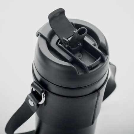 Gobelet Double Paroi Écologique 700 ml Personnalisé AIRA Matières : PET recyclé Couleurs : bleu clair transparent livraison expr