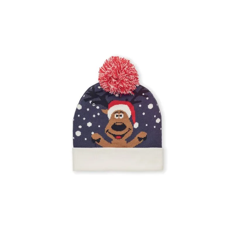 Bonnet à pompon tricoté personnalisé - SHIMAS HAT Couleurs : bleu marine Matières : acier inoxydable recyclé