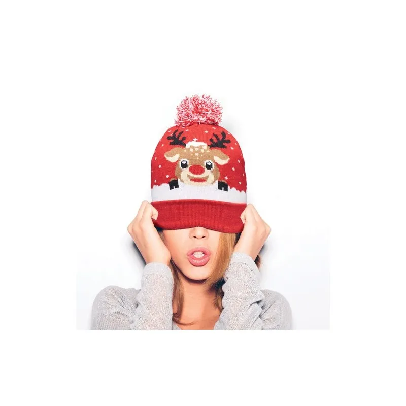 Bonnet à pompon tricoté personnalisé - SHIMAS HAT Couleurs : noir Matières : acier inoxydable recyclé goodies publicitaire événe