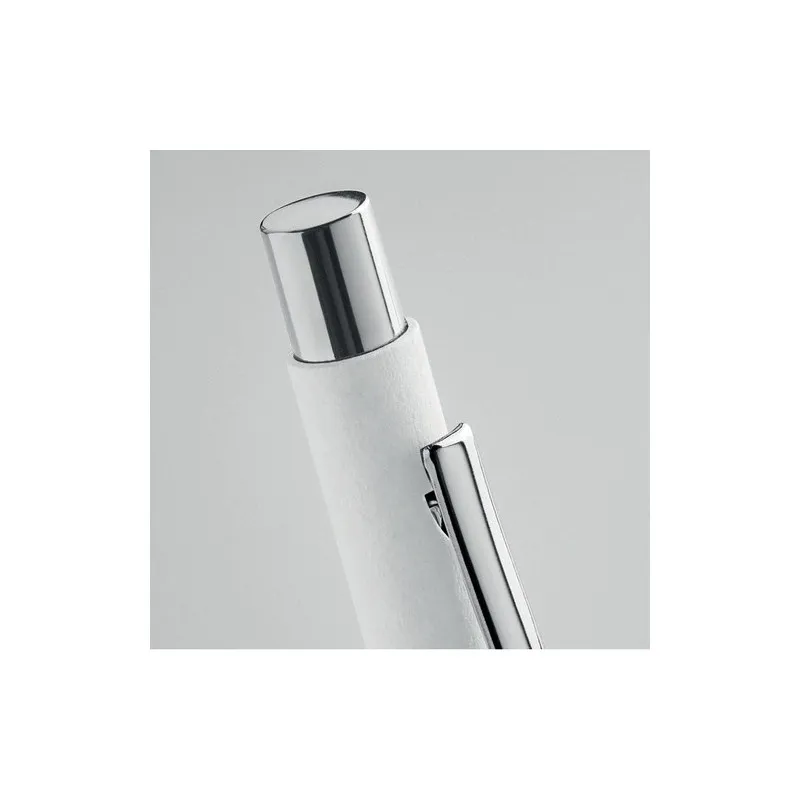 Stylo à bille écologique en papier recyclé personnalisé - OLYMPIA Couleurs : orange Matières : acier inoxydable recyclé objet pu