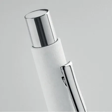 Stylo à bille écologique en papier recyclé personnalisé - OLYMPIA Couleurs : orange Matières : acier inoxydable recyclé objet pu