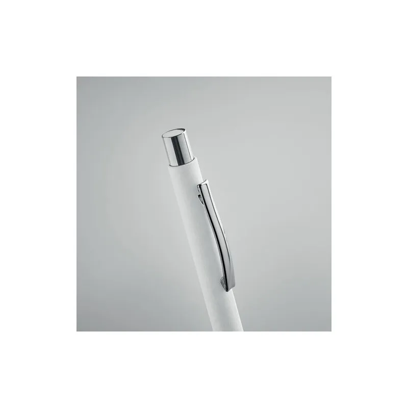 Stylo à bille écologique en papier recyclé personnalisé - OLYMPIA Couleurs : orange Matières : acier inoxydable recyclé personna