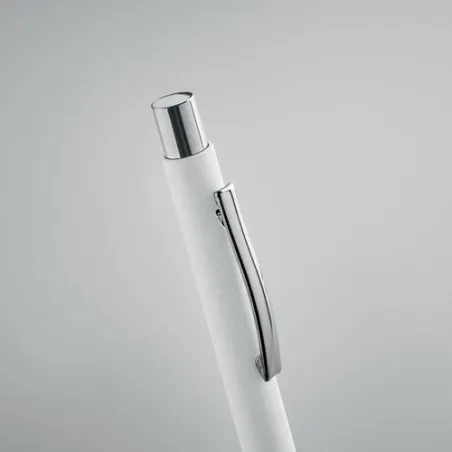 Stylo à bille écologique en papier recyclé personnalisé - OLYMPIA Couleurs : orange Matières : acier inoxydable recyclé personna