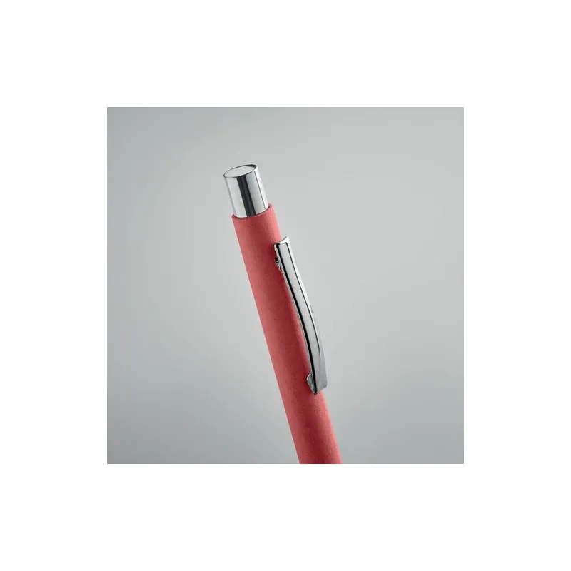 Stylo à bille écologique en papier recyclé personnalisé - OLYMPIA Couleurs : vert citron Matières : acier inoxydable recyclé cad