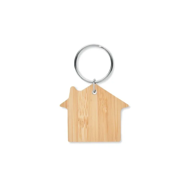 Porte-clés en bambou personnalisé - HOUSEBOO Matières : bois Couleurs : bois personnalisable avec votre logo