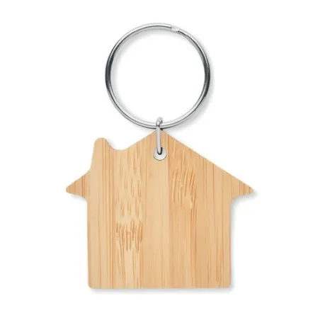 Porte-clés en bambou personnalisé - HOUSEBOO Matières : bois Couleurs : bois personnalisable avec votre logo