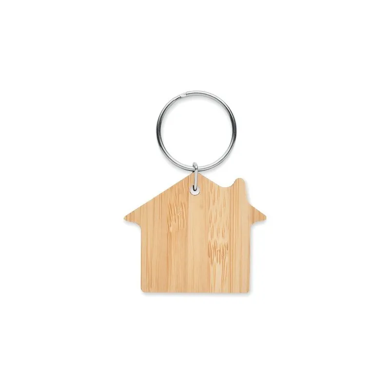 Porte-clés en bambou personnalisé - HOUSEBOO Matières : bois Couleurs : bois cadeau entreprise pas cher