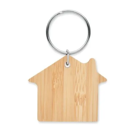 Porte-clés en bambou personnalisé - HOUSEBOO Matières : bois Couleurs : bois cadeau entreprise pas cher