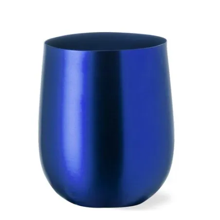 Verre en Aluminium Publicitaire Unique Amely Couleurs : bleu cadeau client original