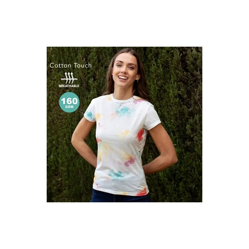 T-Shirt Femme Personnalisé Confortable et Stylé pas cher Hearvin Matières : métal Couleurs : jaune personnalisable avec votre lo