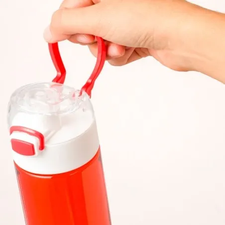 Gourde Personnalisée Pratique - Tanely Matières : PVC Couleurs : rouge goodies publicitaire durable