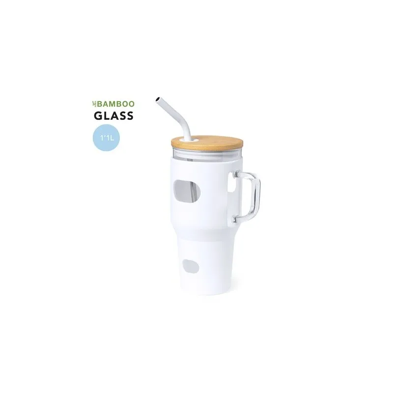 Pot en Verre Écologique pour Cadeaux d'Entreprise - Namun Matières : ABS Couleurs : gris personnalisable avec votre logo