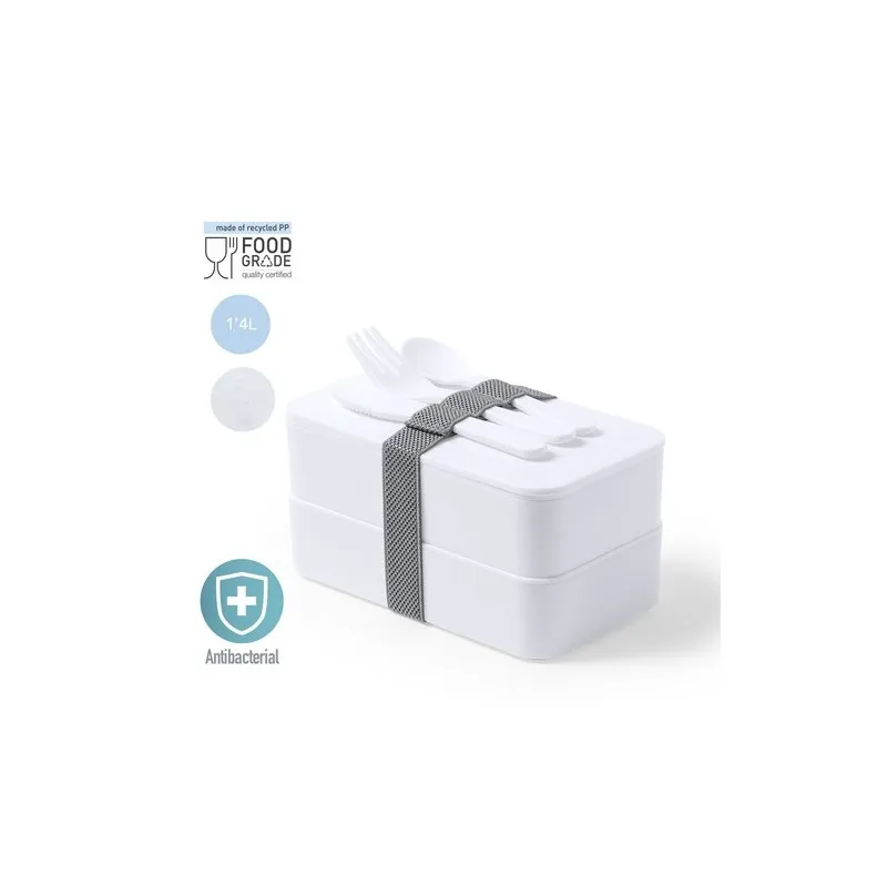 Gamelle Antibactérienne Personnalisée Pratique et Saine - Fandex Matières : aluminium Couleurs : gris personnalisable avec votre