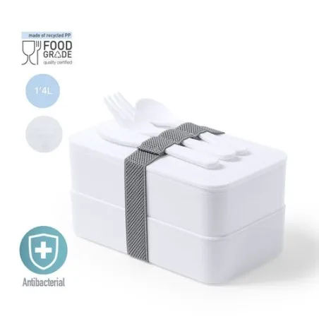 Gamelle Antibactérienne Personnalisée Pratique et Saine - Fandex Matières : aluminium Couleurs : gris personnalisable avec votre
