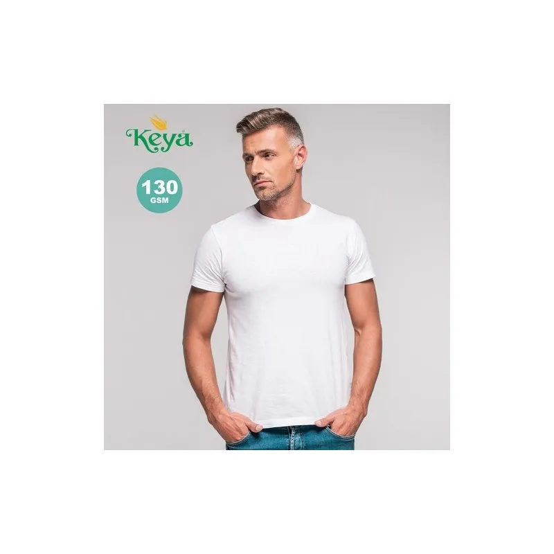 T-Shirt Blanc Personnalisé Confortable 100% Coton Adulte "Keya" MC130 Matières : liège Couleurs : bleu personnalisation rapide e