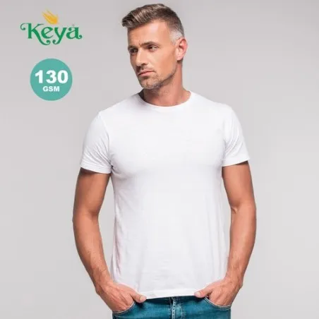T-Shirt Blanc Personnalisé Confortable 100% Coton Adulte "Keya" MC130 Matières : liège Couleurs : vert marquage laser ultra préc
