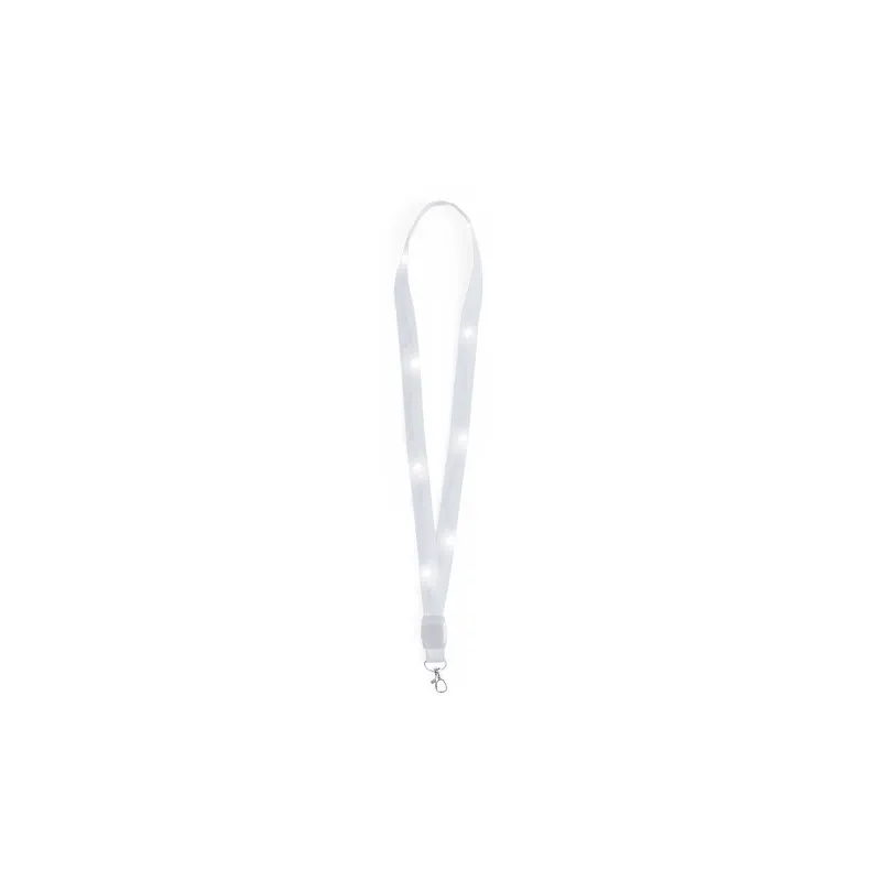 Lanyard Personnalisé LED - Wilou Matières : polyester Taille textile : XL Couleurs : blanc cadeau entreprise pas cher