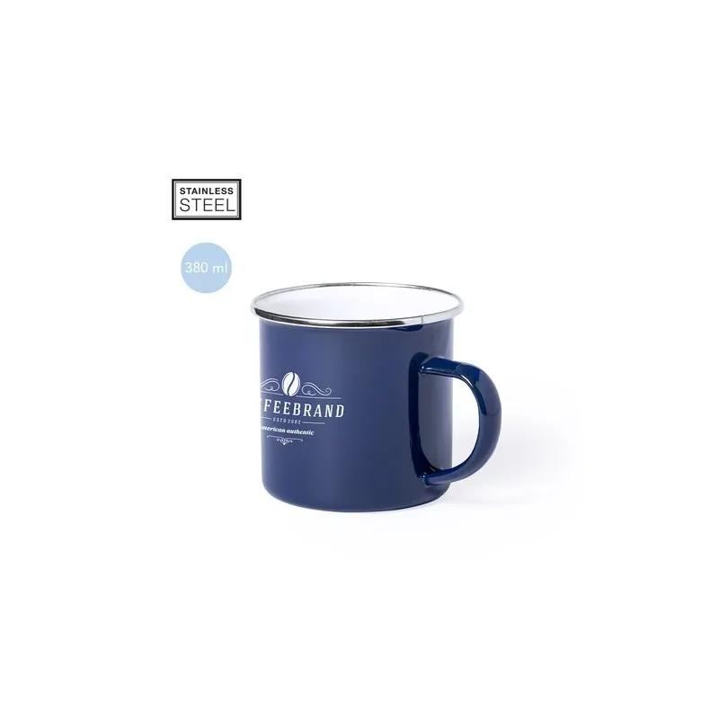 Mug Vintage Personnalisable Kirpal Matières : grès Couleurs : bleu marine cadeau client original