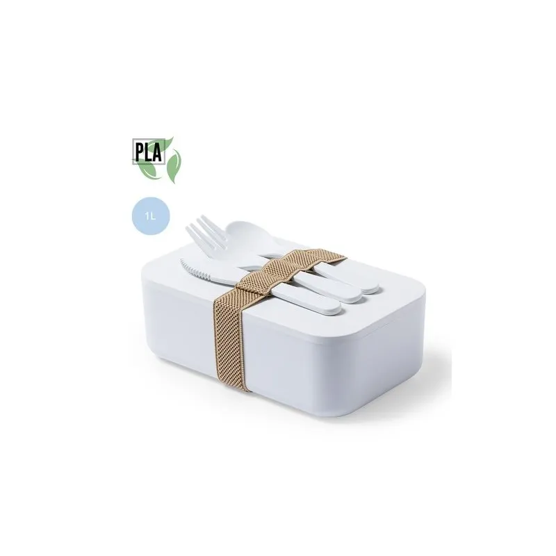 Gamelle Personnalisée Écologique - Lunch Box Molkas pas cher Matières : PU Couleurs : blanc personnalisable avec votre logo