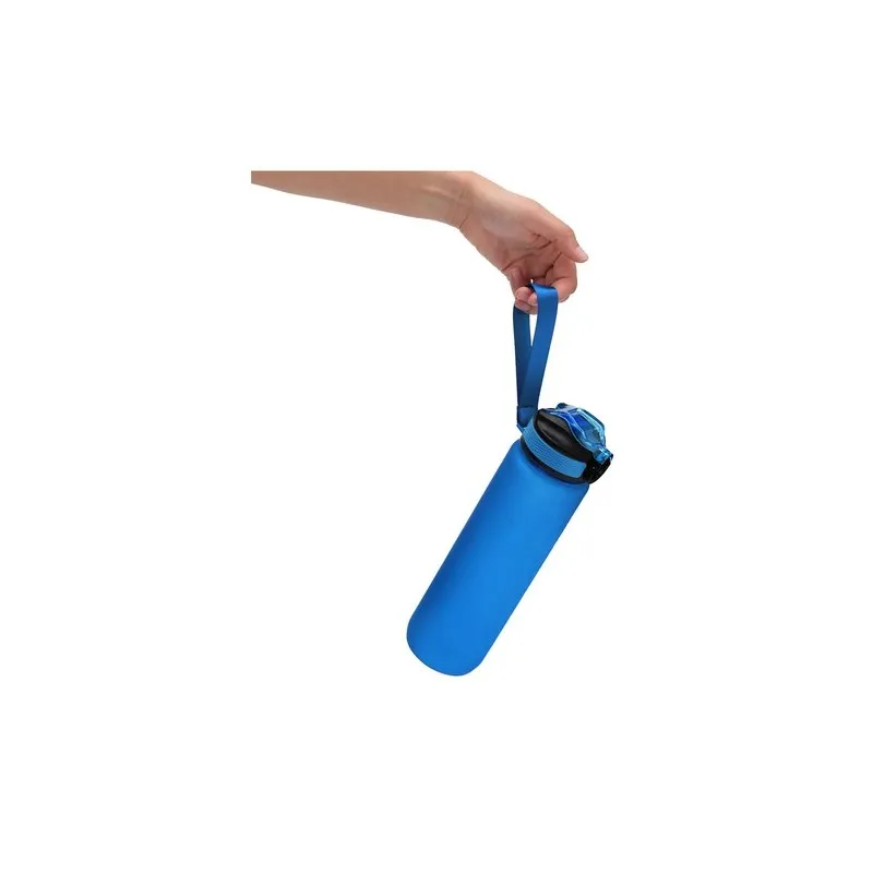 Bidon personnalisé pas cher Ridof Couleurs : bleu Matières : acier inoxydable recyclé impression logo haute qualité