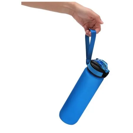 Bidon personnalisé pas cher Ridof Couleurs : bleu Matières : acier inoxydable recyclé impression logo haute qualité