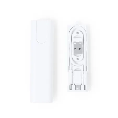 Set de Câbles Adaptateurs Personnalisés Économiques Tich Matières : ABS recyclé Couleurs : bleu impression haute définition