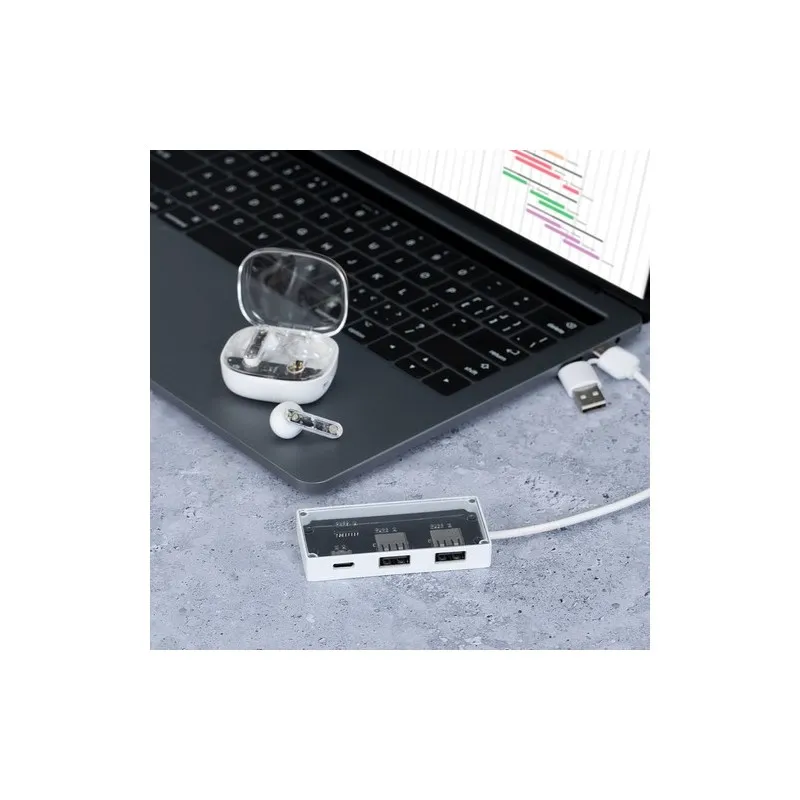 Hub USB Personnalisé High Tech - Hevan Matières : aluminium Couleurs : argenté goodies publicitaire événementiel