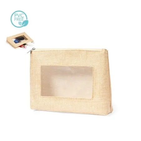 Trousse de Toilette Personnalisable Écologique Flumit Matières : coton Taille textile : M Couleurs : blanc personnalisable avec 