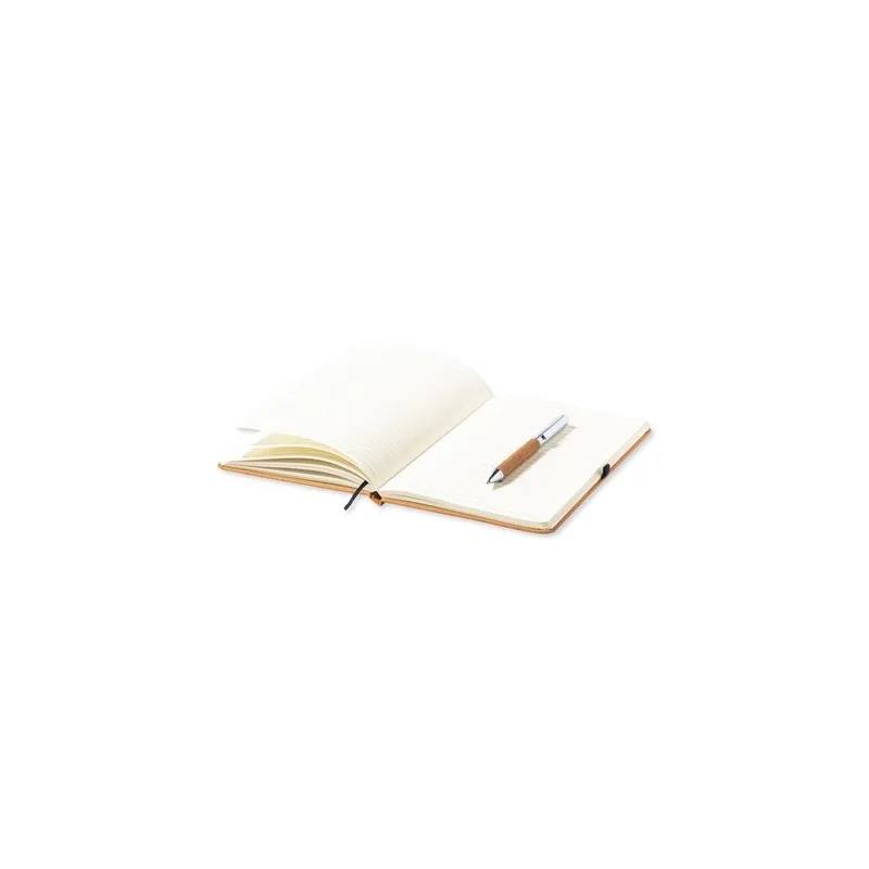 Set Écologique Personnalisé de Cahier et Stylo Nauthax Matières : coton Taille textile : L Couleurs : blanc goodies publicitaire