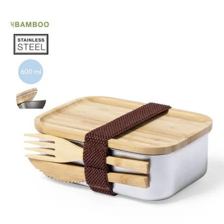 Gamelle Écologique Personnalisée - Lunch Box pas cher Sariul Matières : bambou Couleurs : naturel