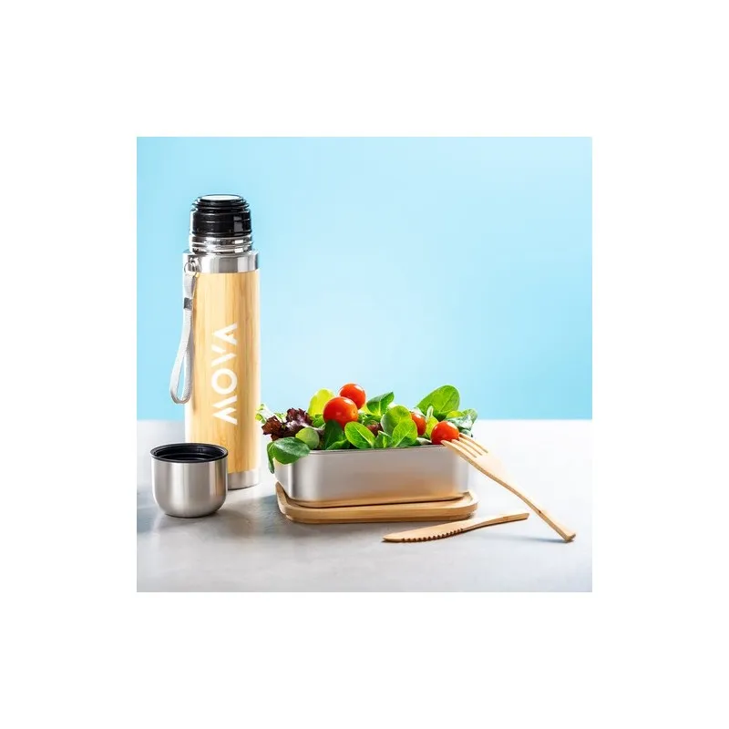 Gamelle Écologique Personnalisée - Lunch Box pas cher Sariul Matières : bambou Couleurs : naturel objet promotionnel éco-respons