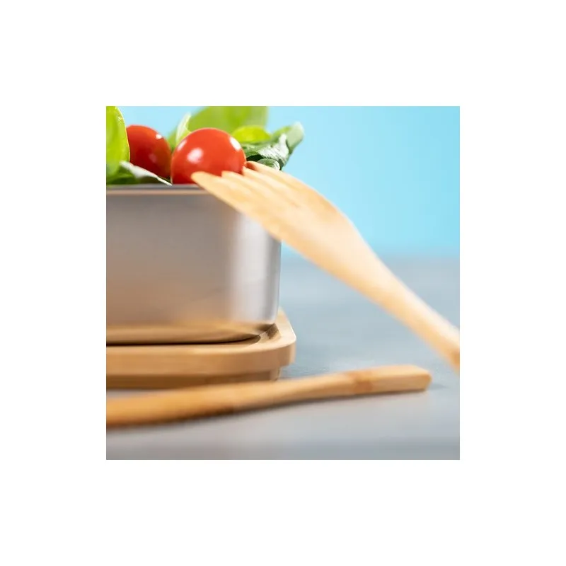 Gamelle Écologique Personnalisée - Lunch Box pas cher Sariul Matières : bambou Couleurs : naturel cadeau collaborateur premium